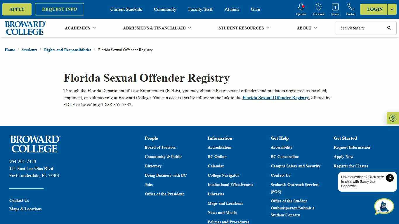 Florida Sexual Offender Registry
